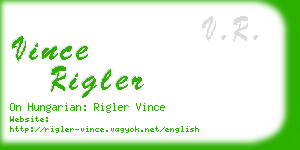 vince rigler business card